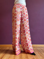 Pantalone melissa in fantasia con elastico in vita