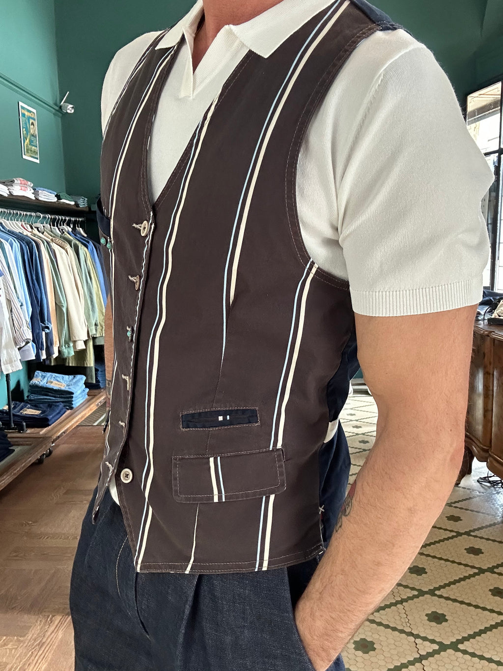 Garry's Earth striped vest