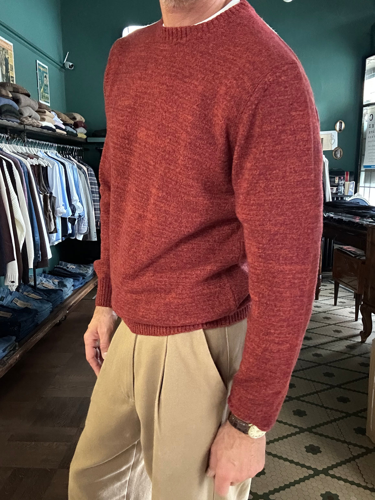Maglione girocollo lana e cashemire