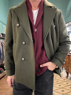 Peacoat doppiopetto in misto lana