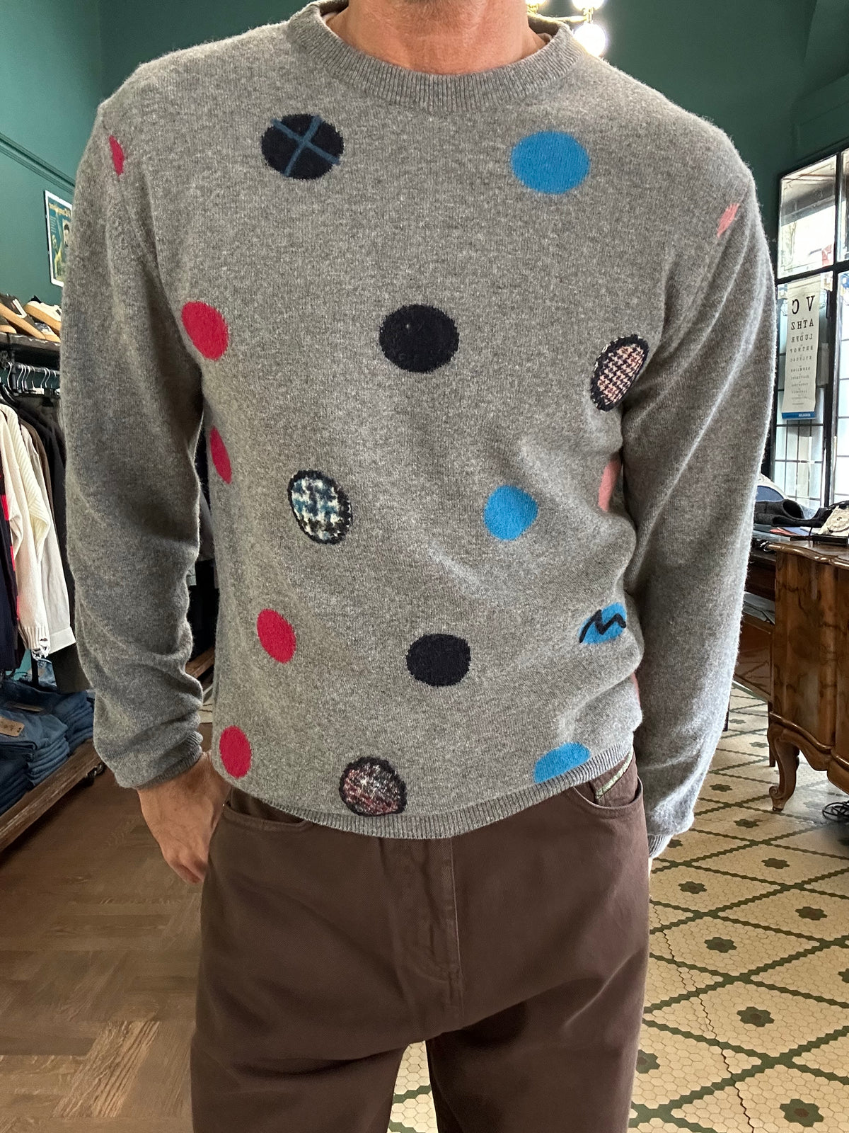 Maglione Koon misto lana con dettagli a pois