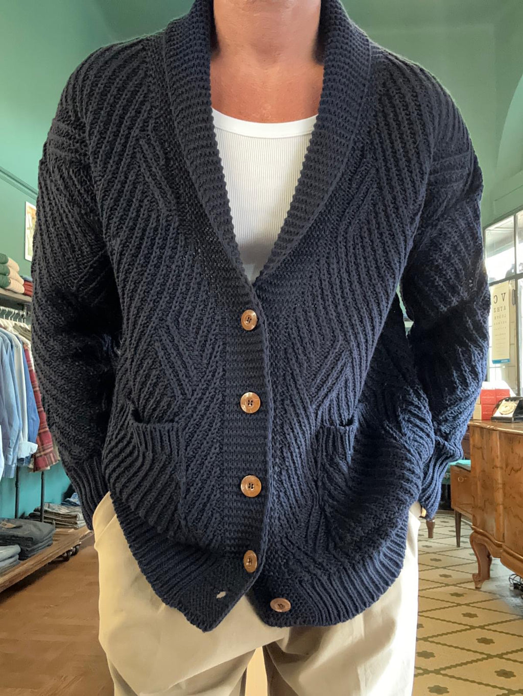 Cardigan Telacruda fisher oversize