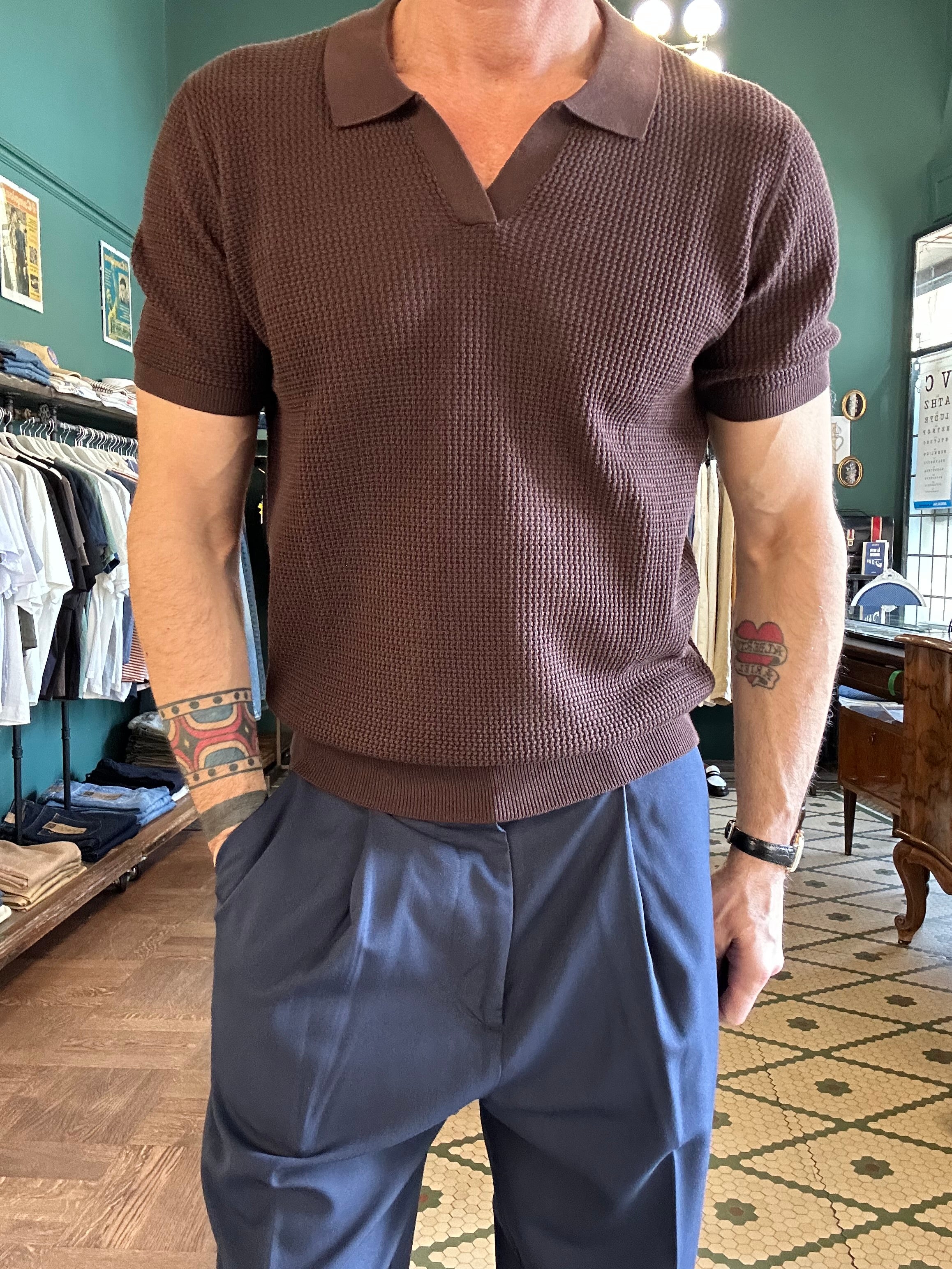 Polo 100% cotone con trama