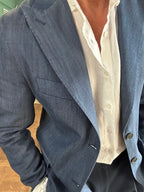Giacca monopetto chambray Made in Italy