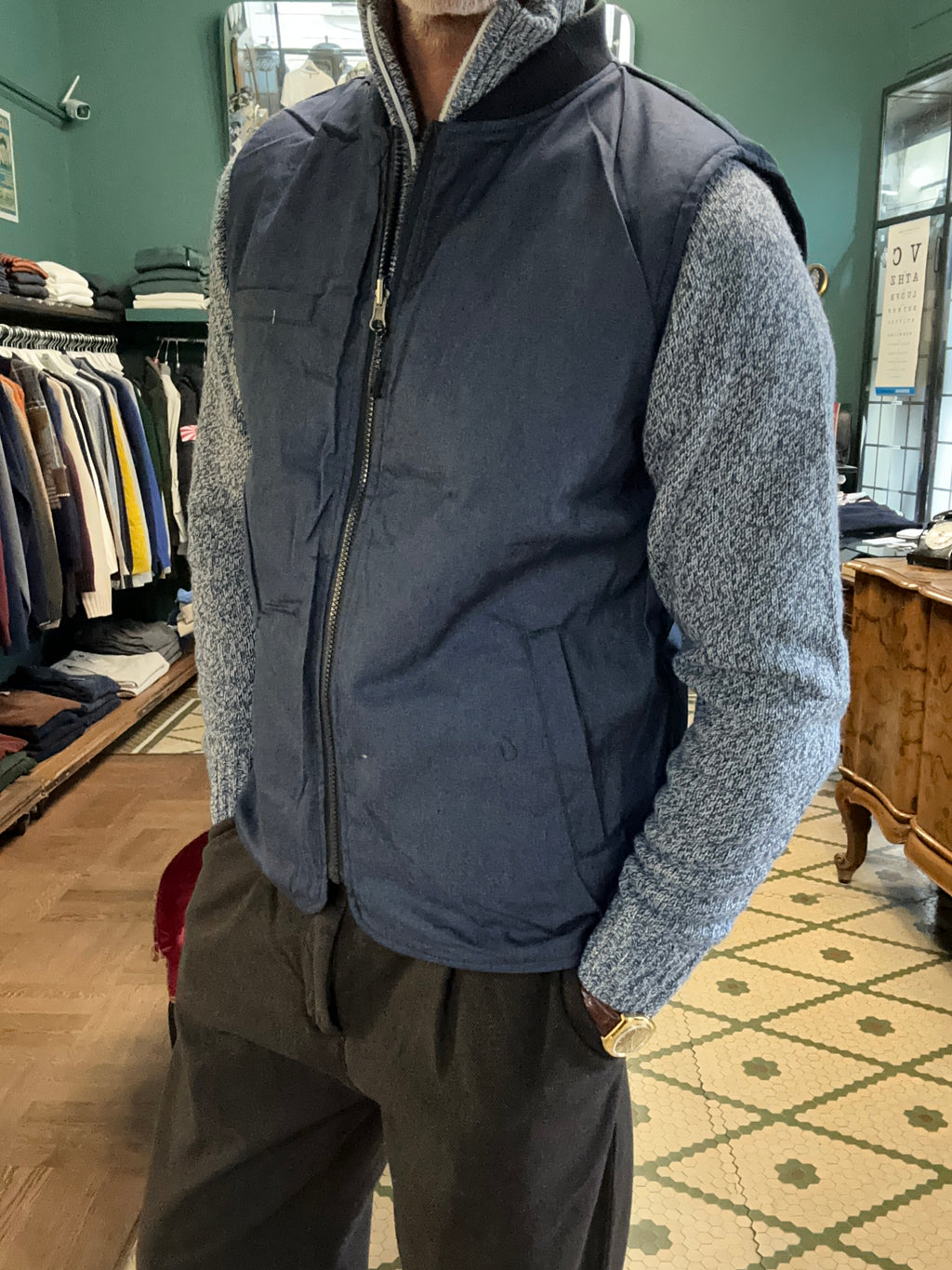 Smanicato reversibile blu