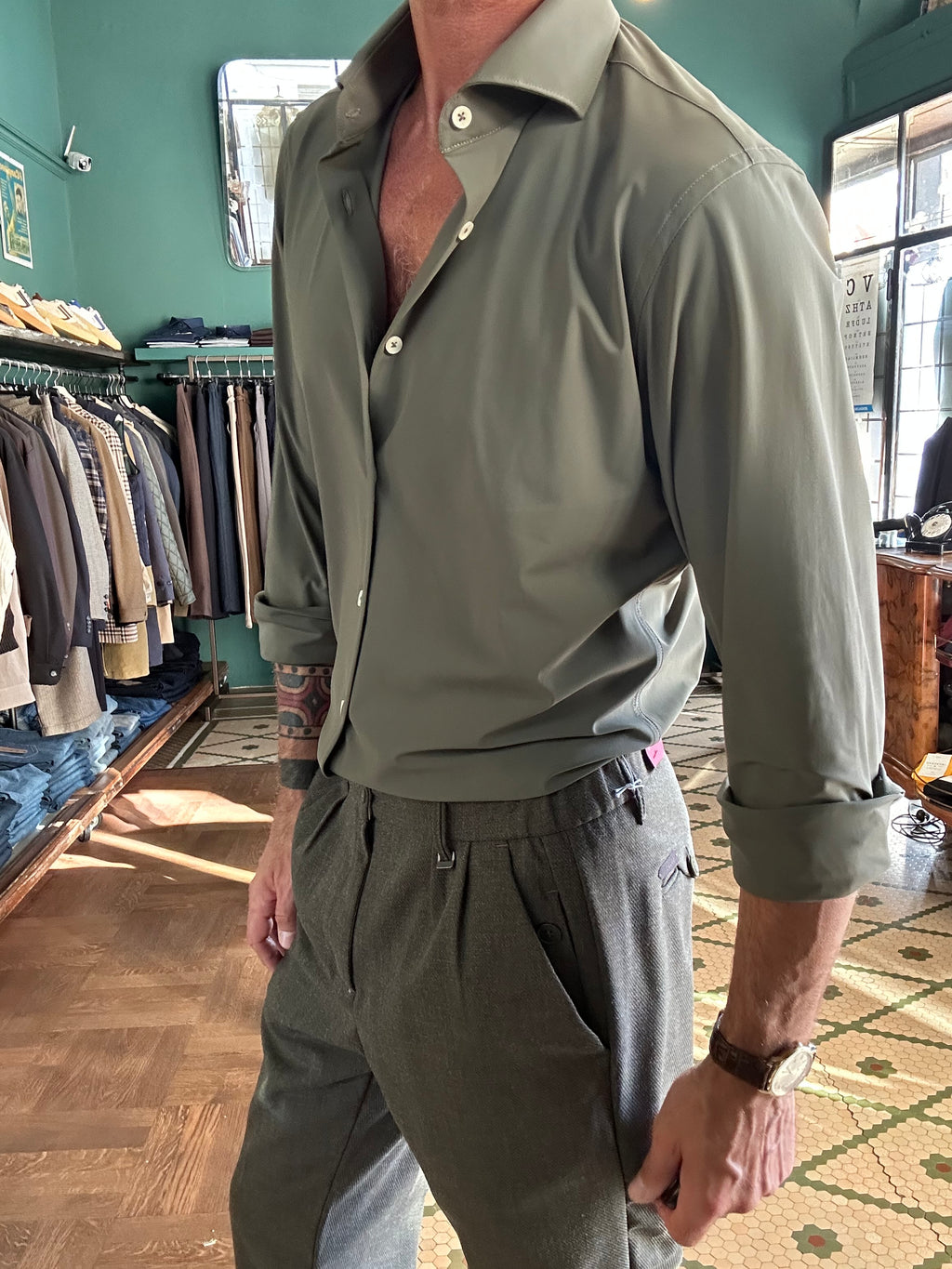 Camicia Adam in jersey no stiro