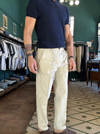 Pantalone lino cotone con coulisse