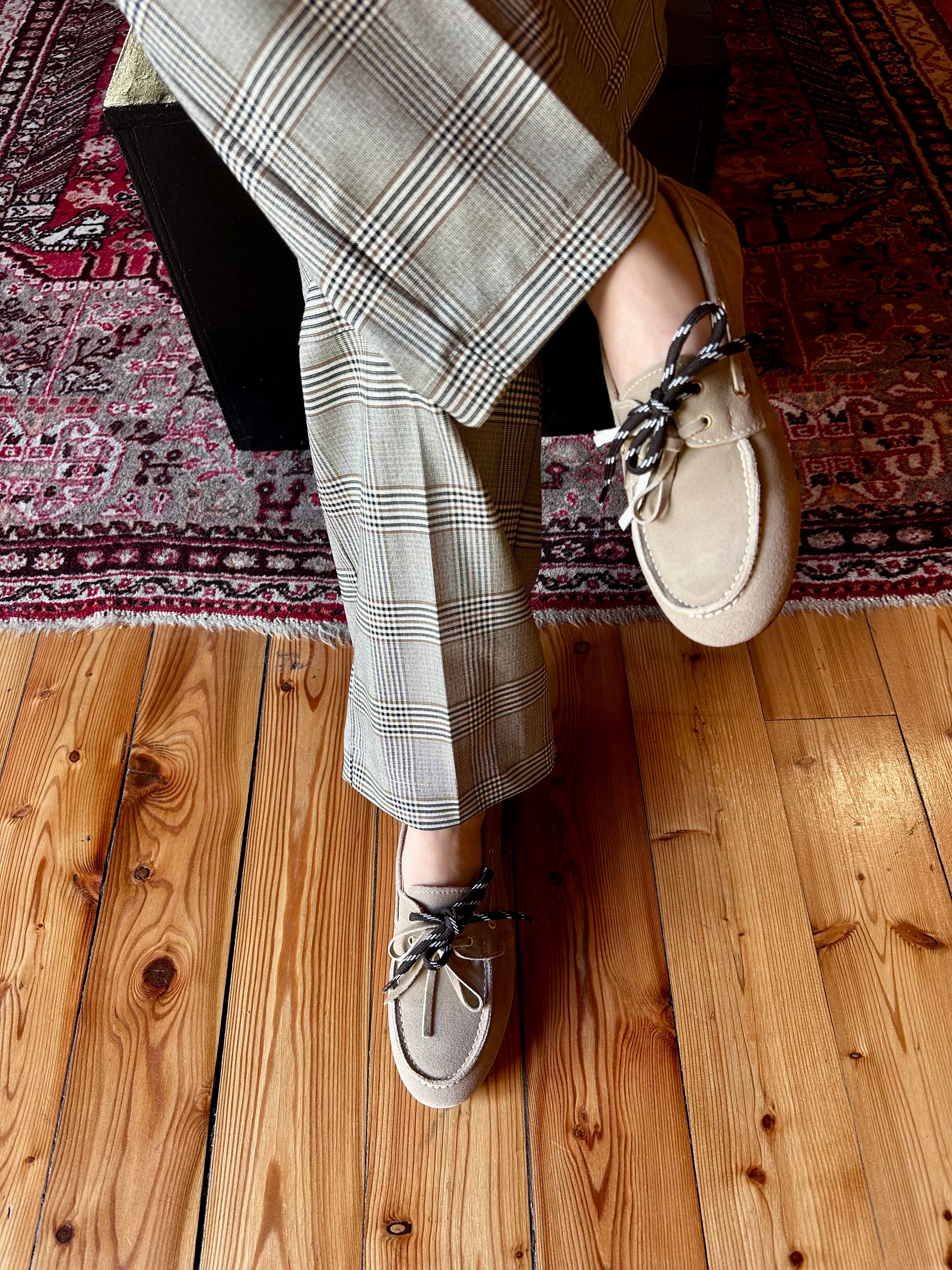 Mocassino scamosciato delavé corda