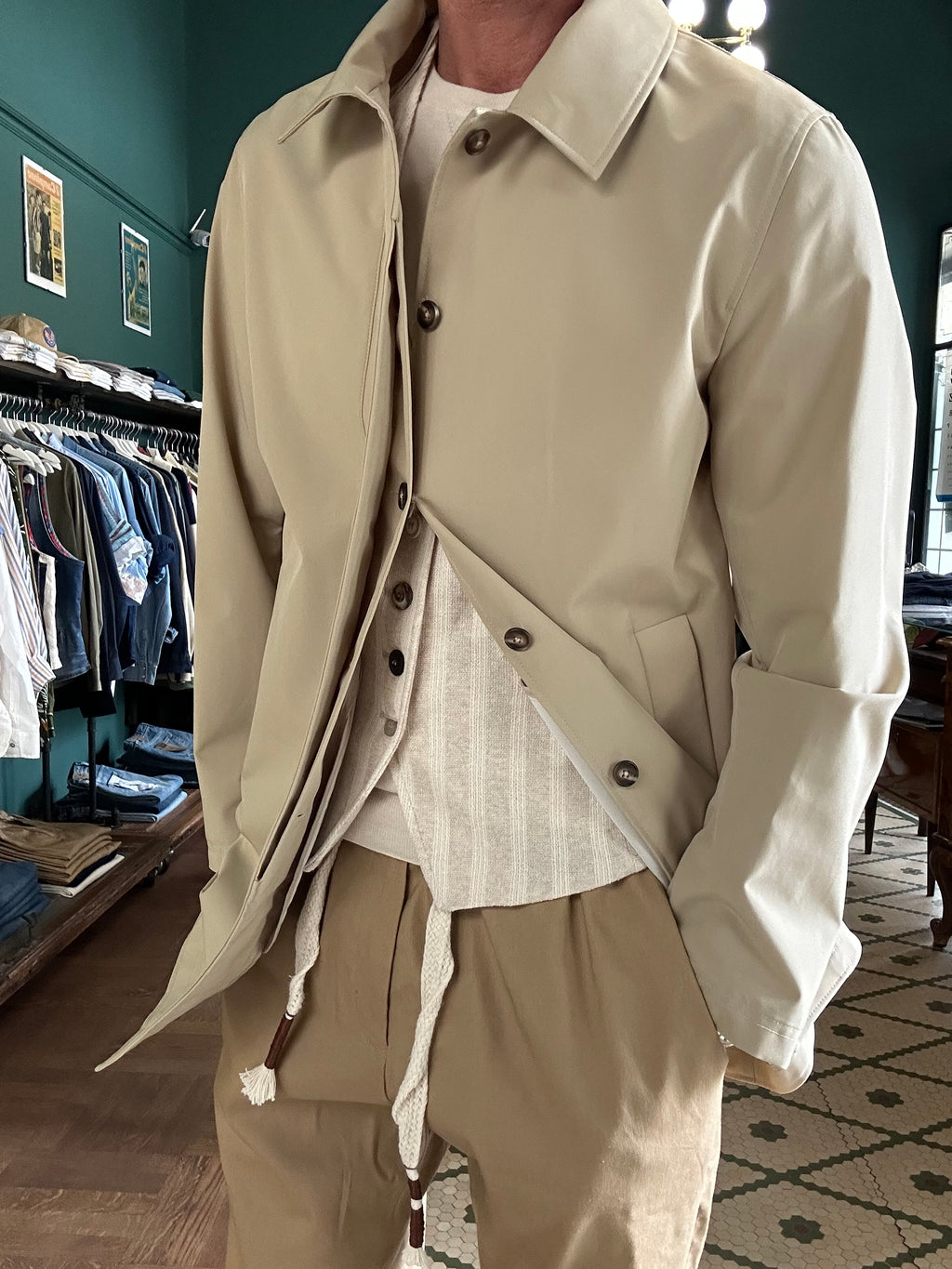 Waterproof trench coat