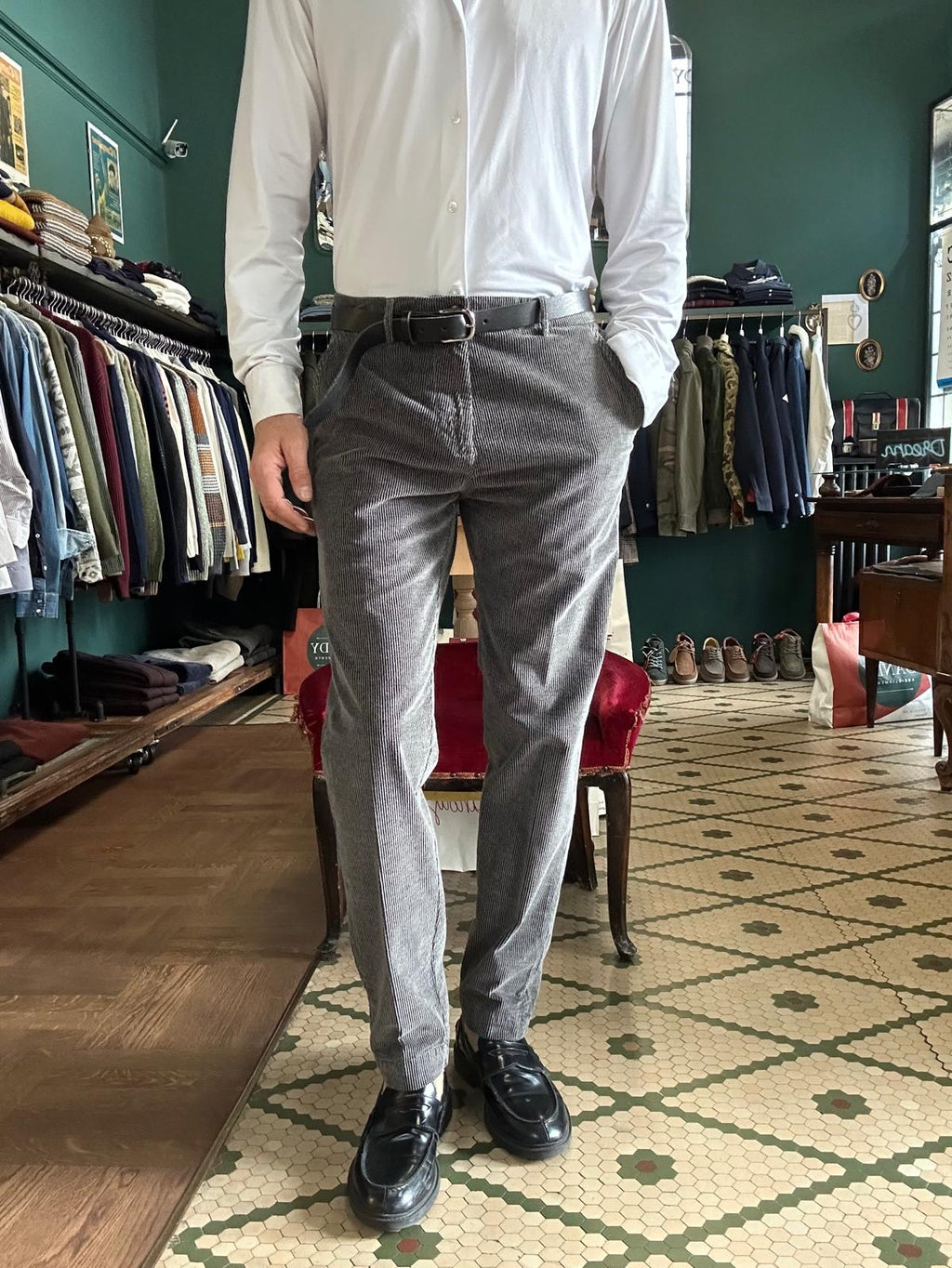 Pantalone chino velluto coste