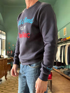 Felpa girocollo "All I need is my Gin Tonic" Blu