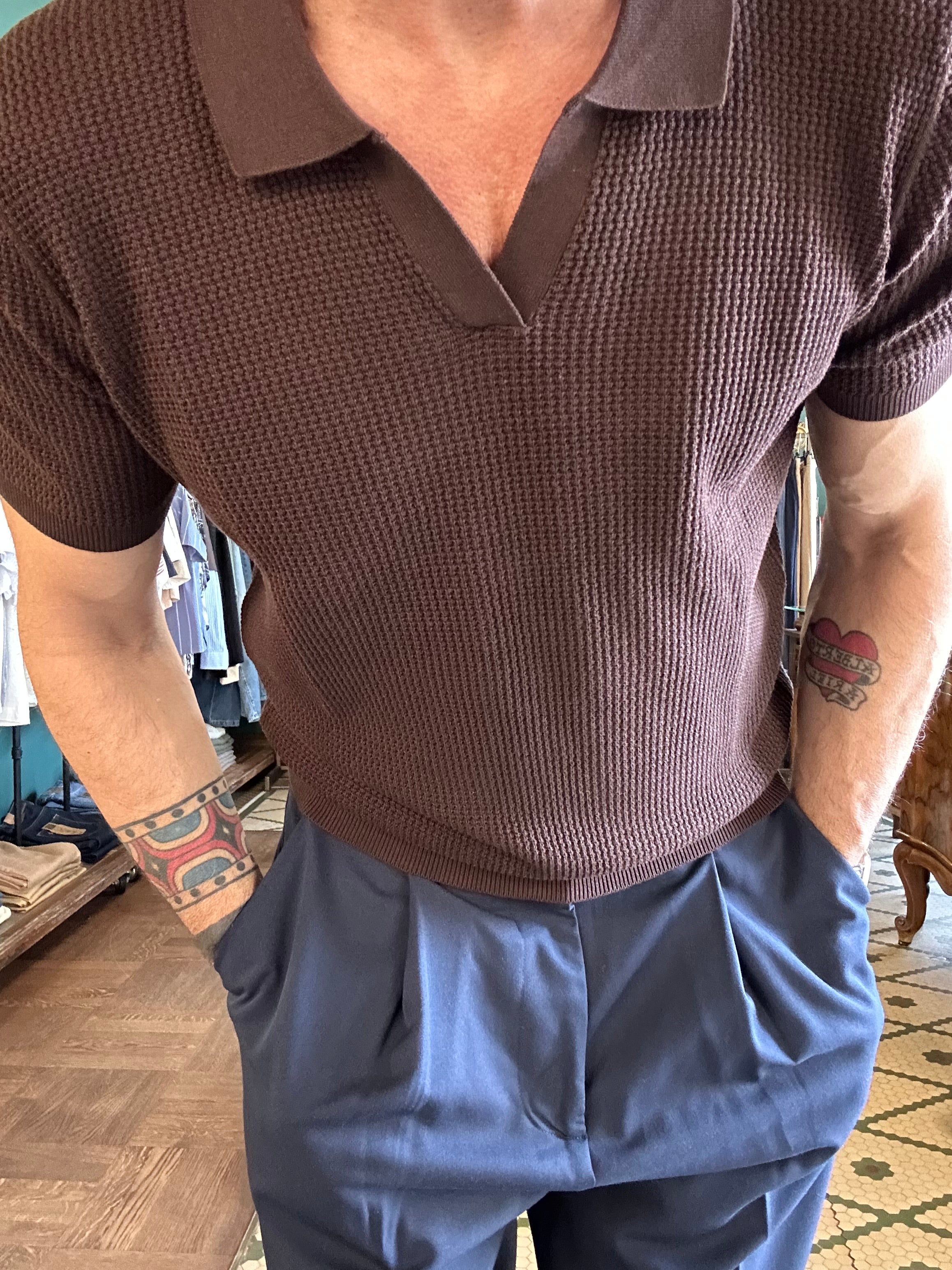 Polo 100% cotone con trama