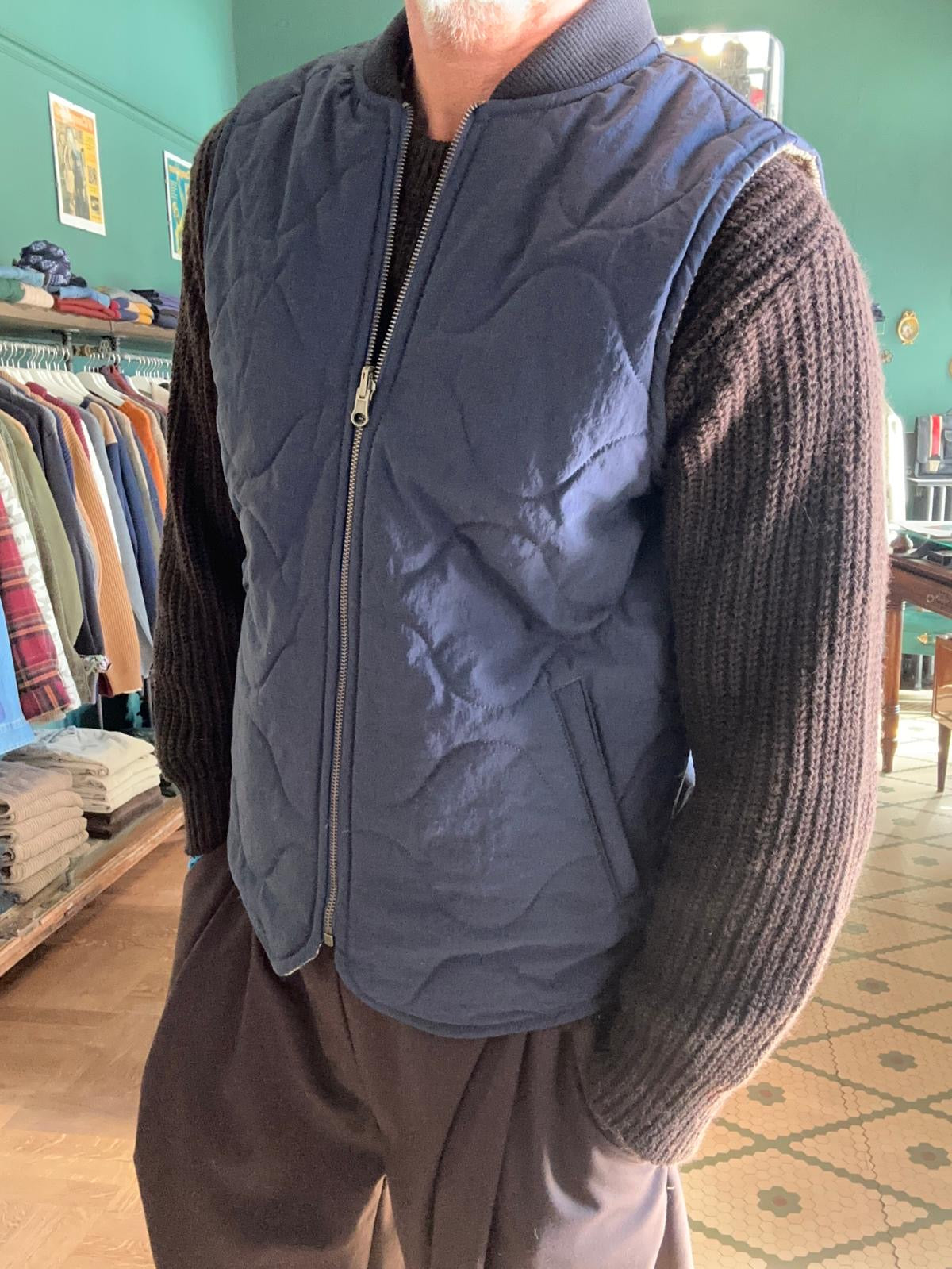 Gilet chesapeake’s double-face militare e in lana spigata