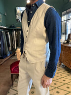 Slub linen blend waistcoat