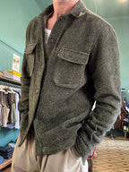 Camicia casacca boucle verde