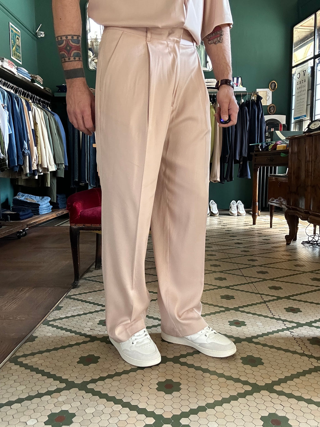 Silky baggy trousers