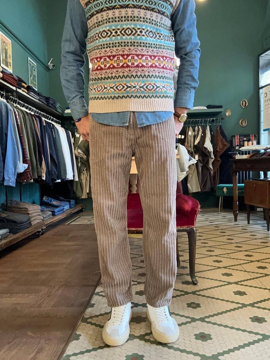 Pantalone Teide loose fit in velluto a coste