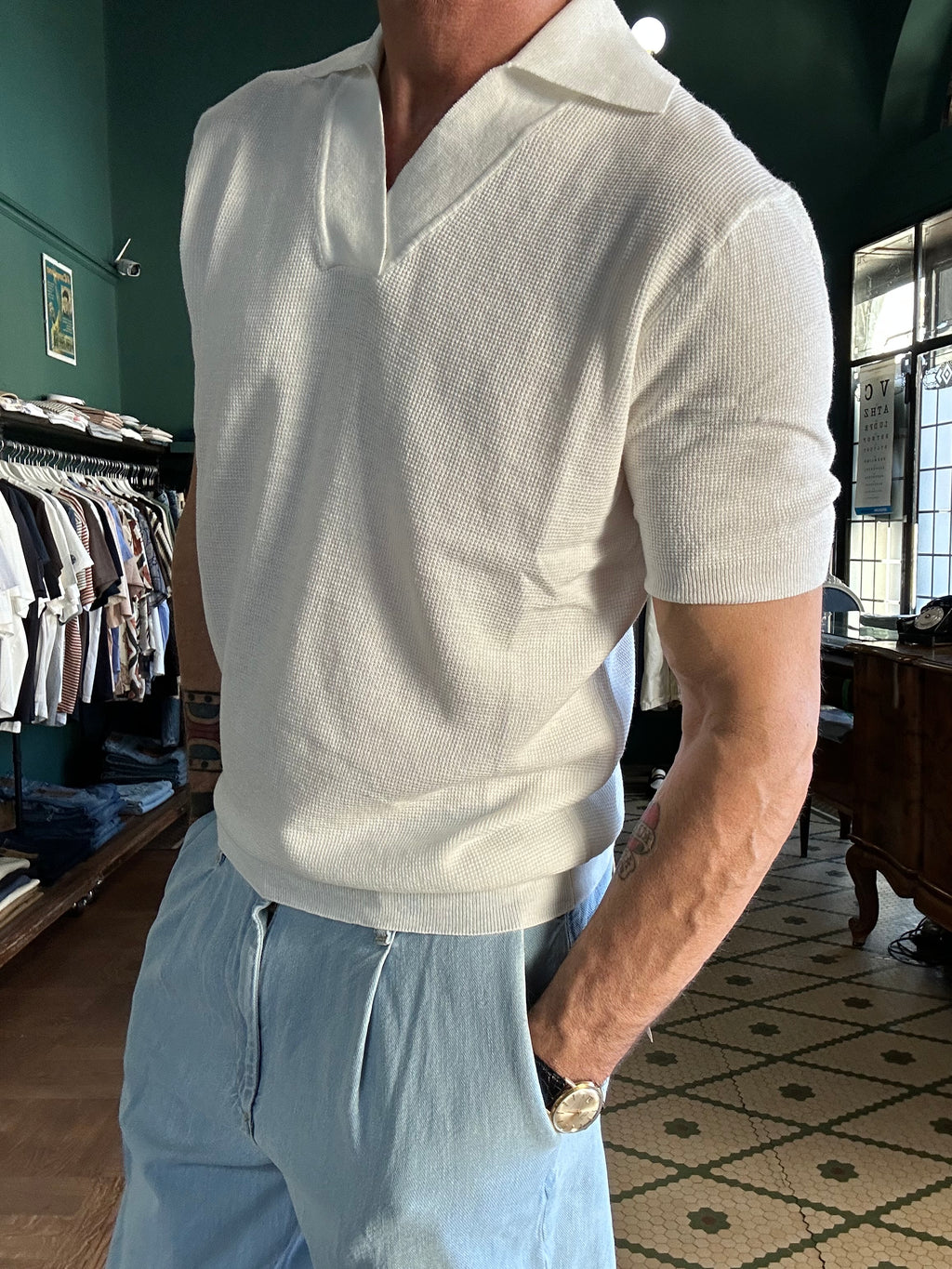 Polo maglina in cotone operato