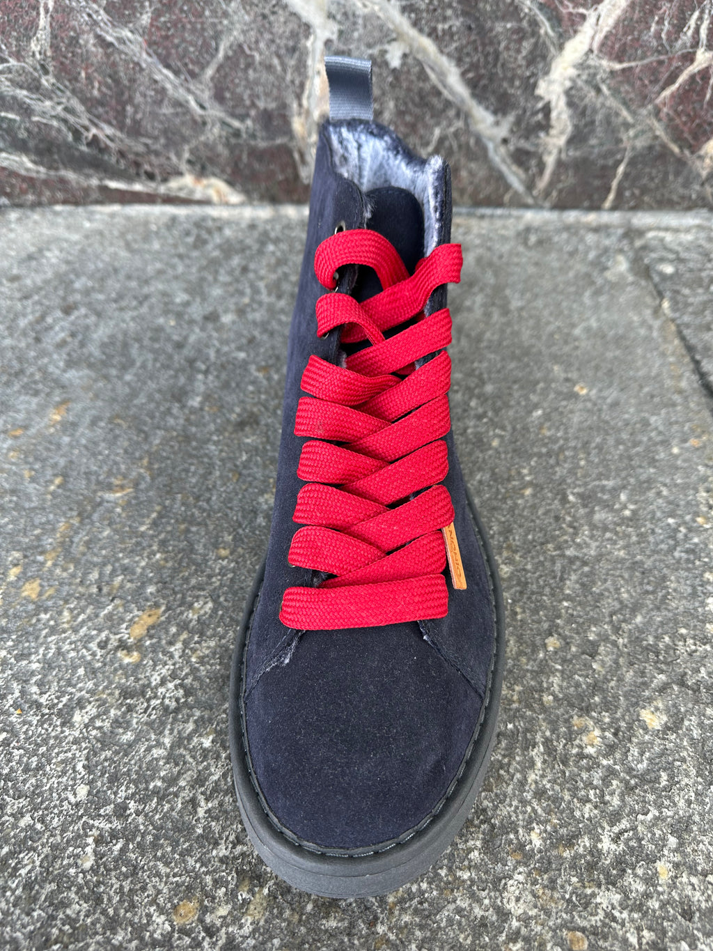 Panchic alte in suede blu galassia e rosso