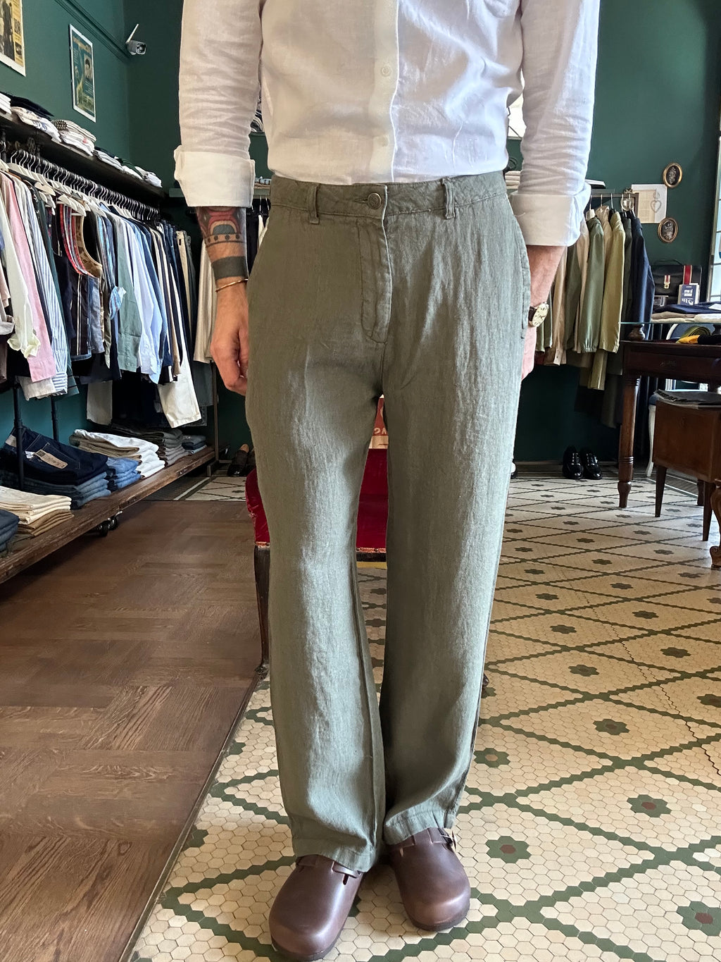 Pantalone 100% lino loose fit Made in Italy