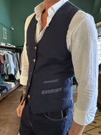 Gilet Garry’s Earth trama a righe elasticizzato Made in Italy
