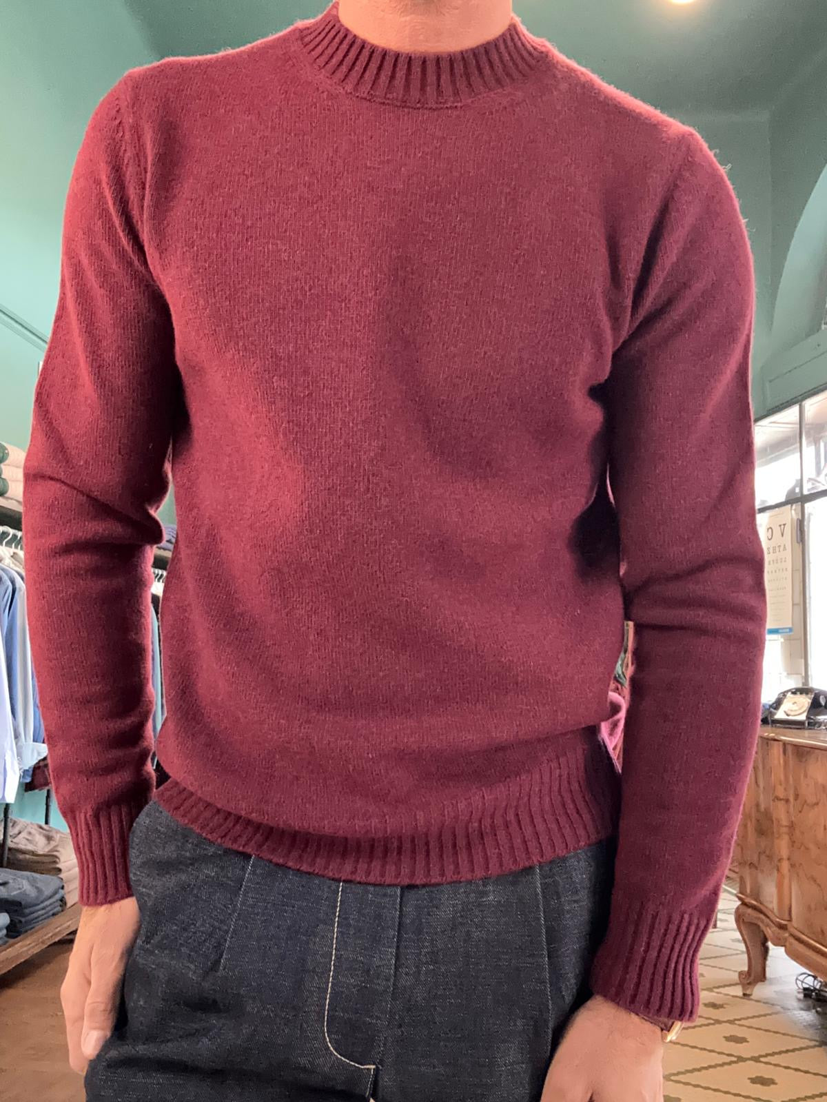 Maglione girocollo “Mario” 100% made in italy in lana