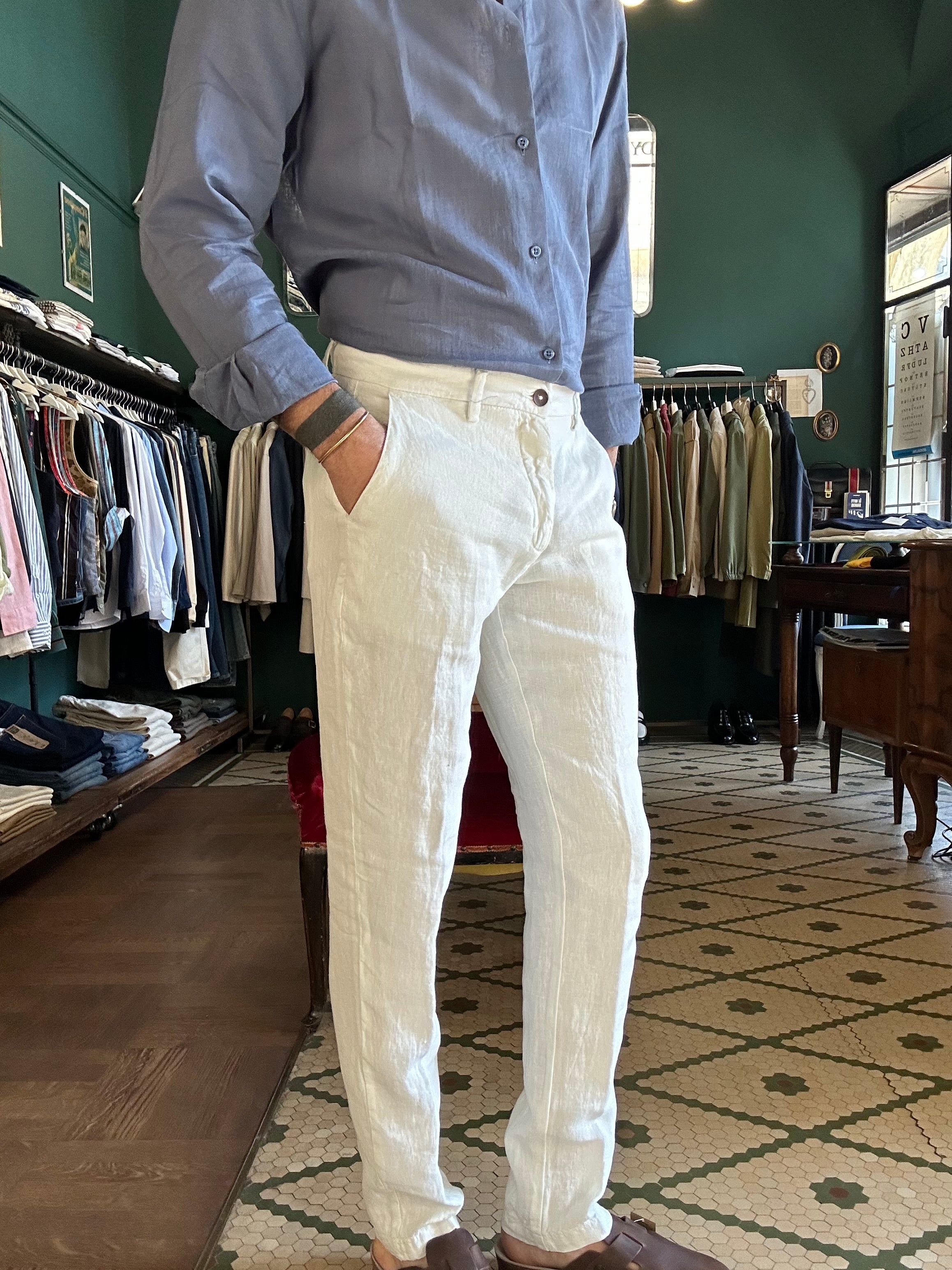 Pantalone 100% Lino Made in italy