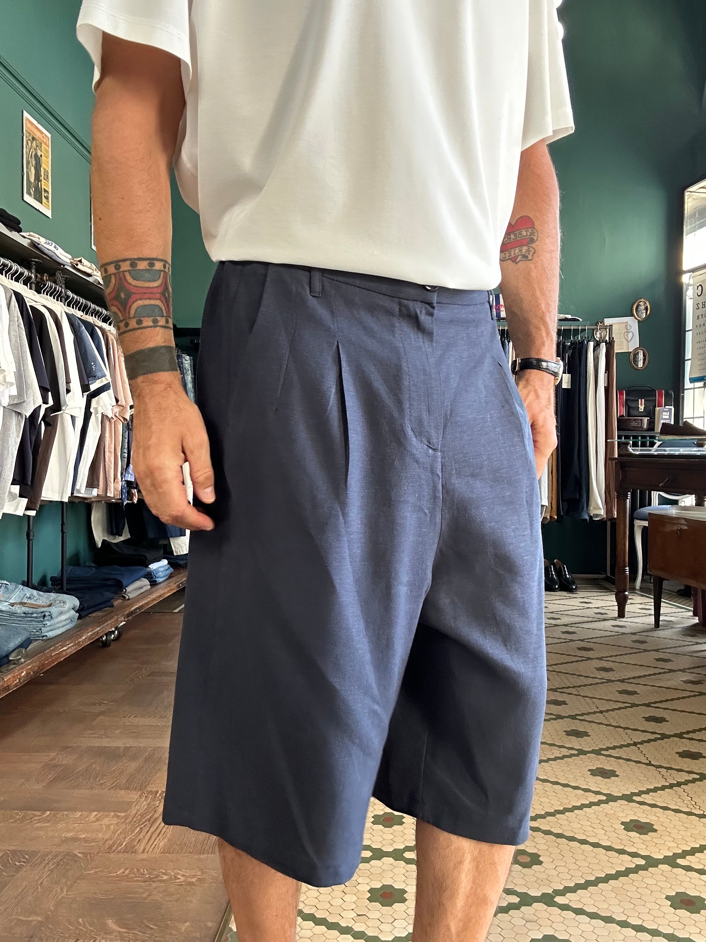 Bermuda over misto lino Made in Italy