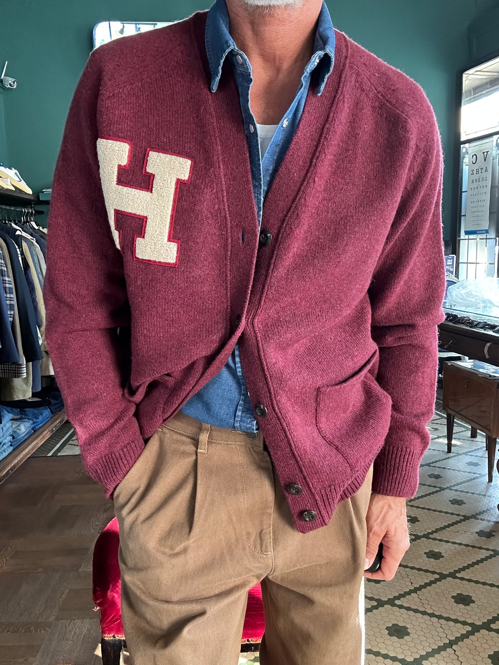 Ivy varsity cardigan in lana Chesapeack’s