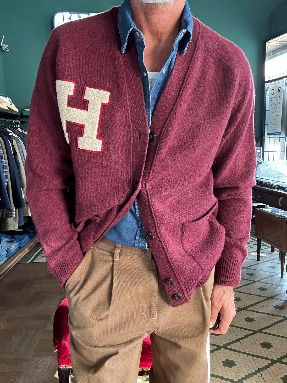 Ivy varsity cardigan in lana Chesapeack’s