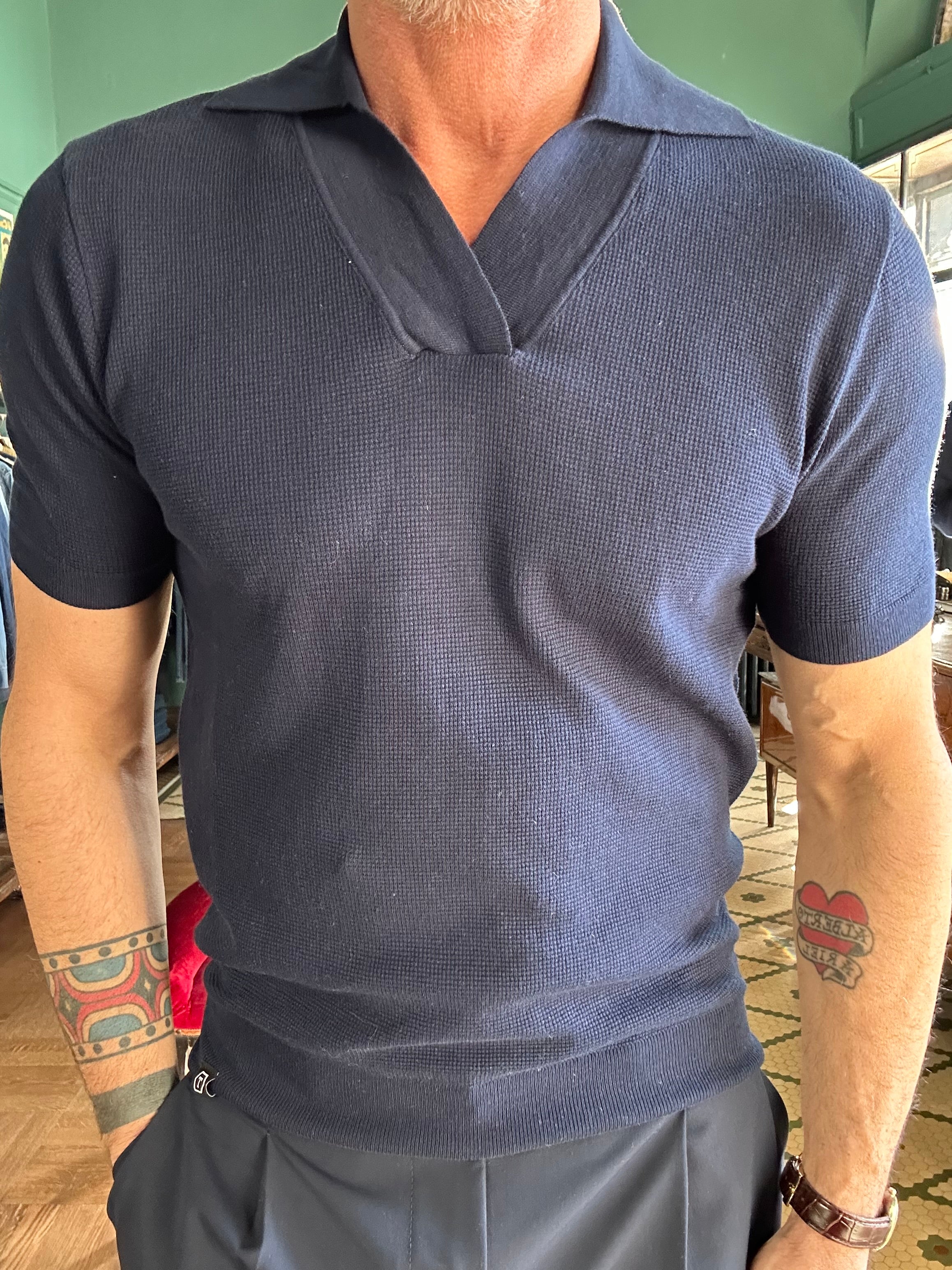 Polo maglina in cotone operato