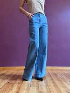 High-waisted stretch palazzo jeans
