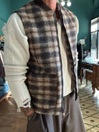 Gilet koon misto lana in panno con zip