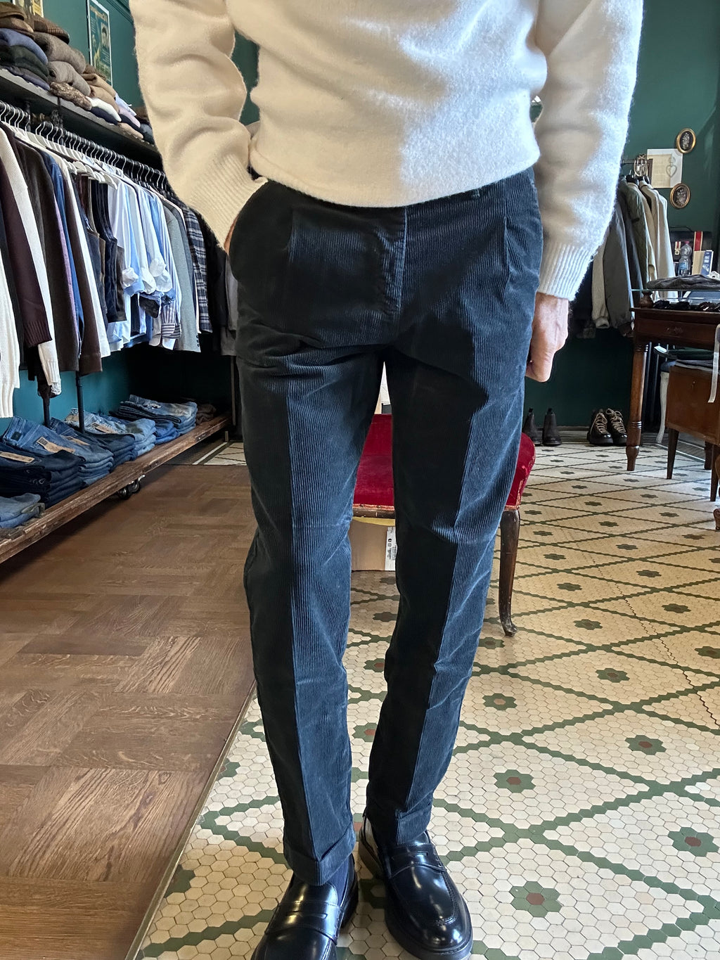 Pantalone Rio velluto coste con pence