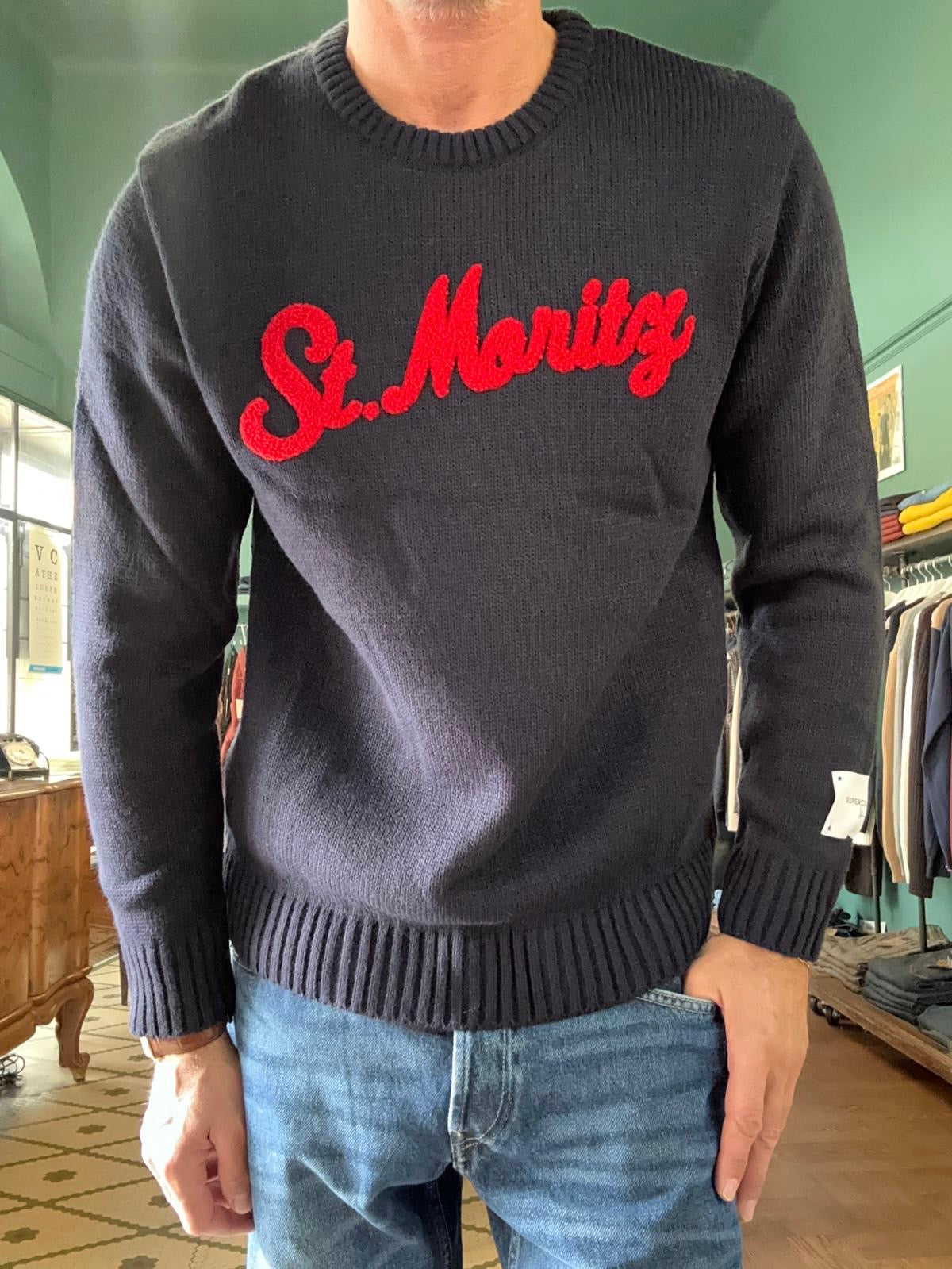 Maglione "St. Moritz" Girocollo Blu