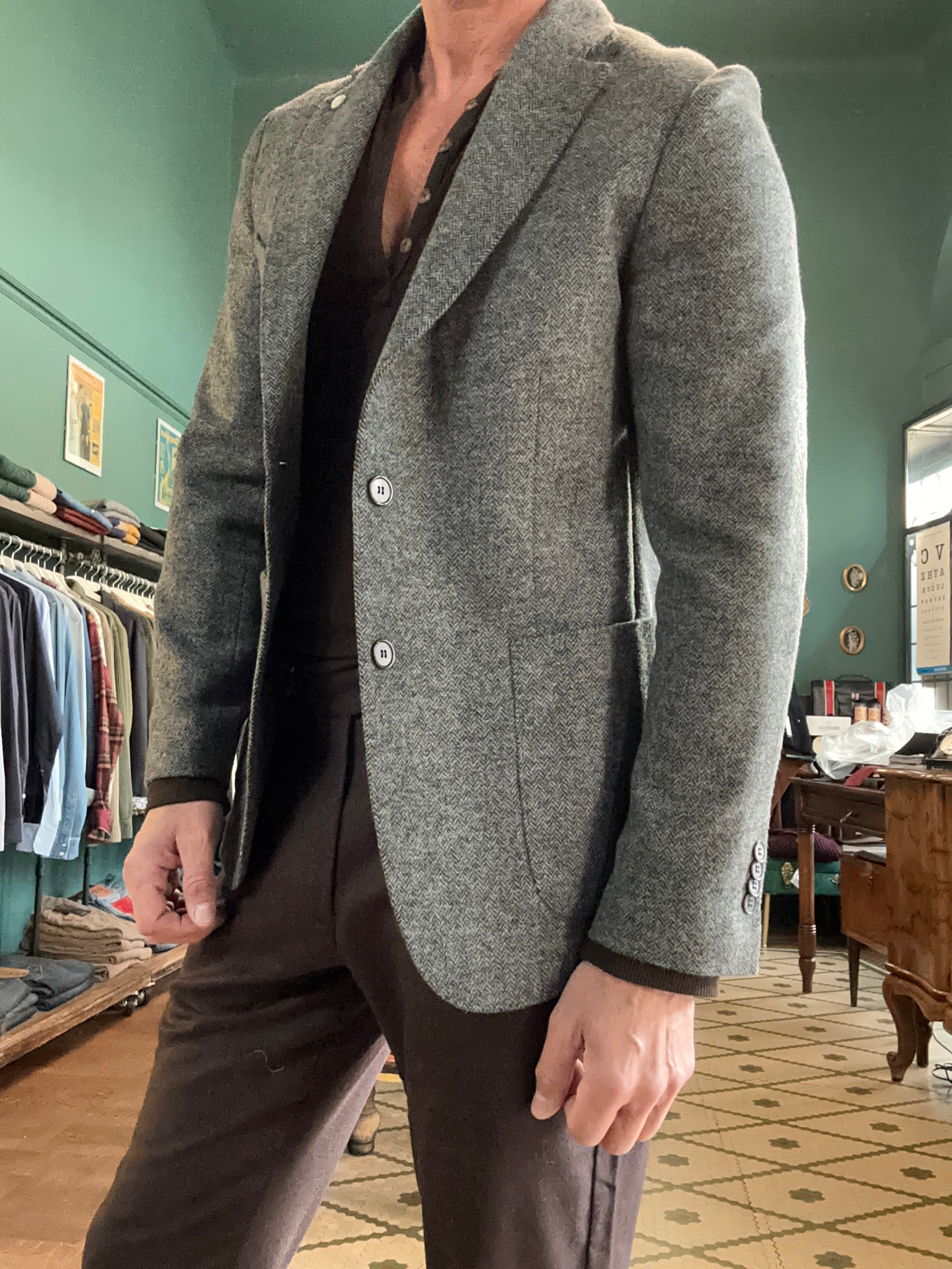 Giacca monopetto spigata