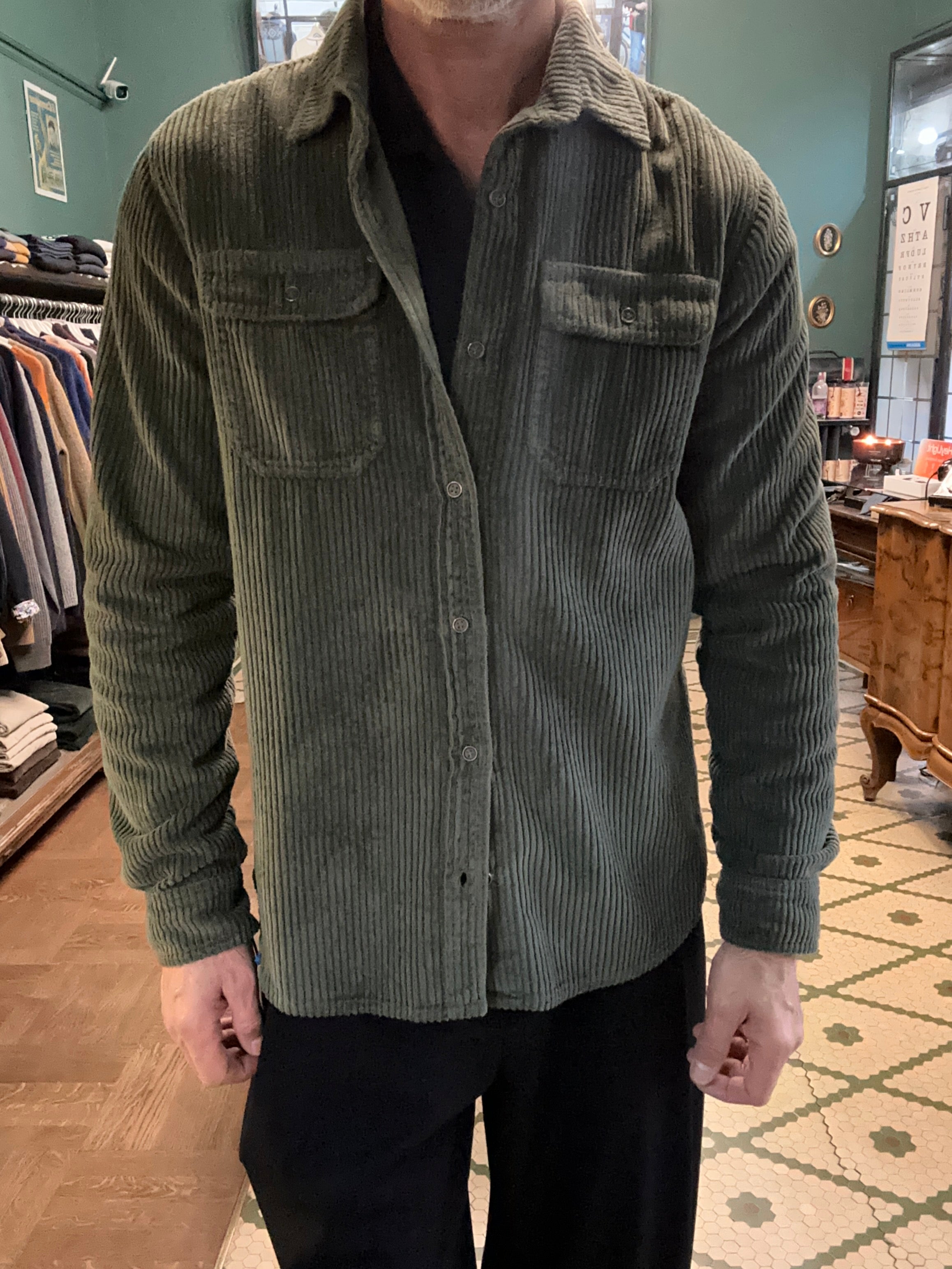 Camicia overshirt in velluto a coste