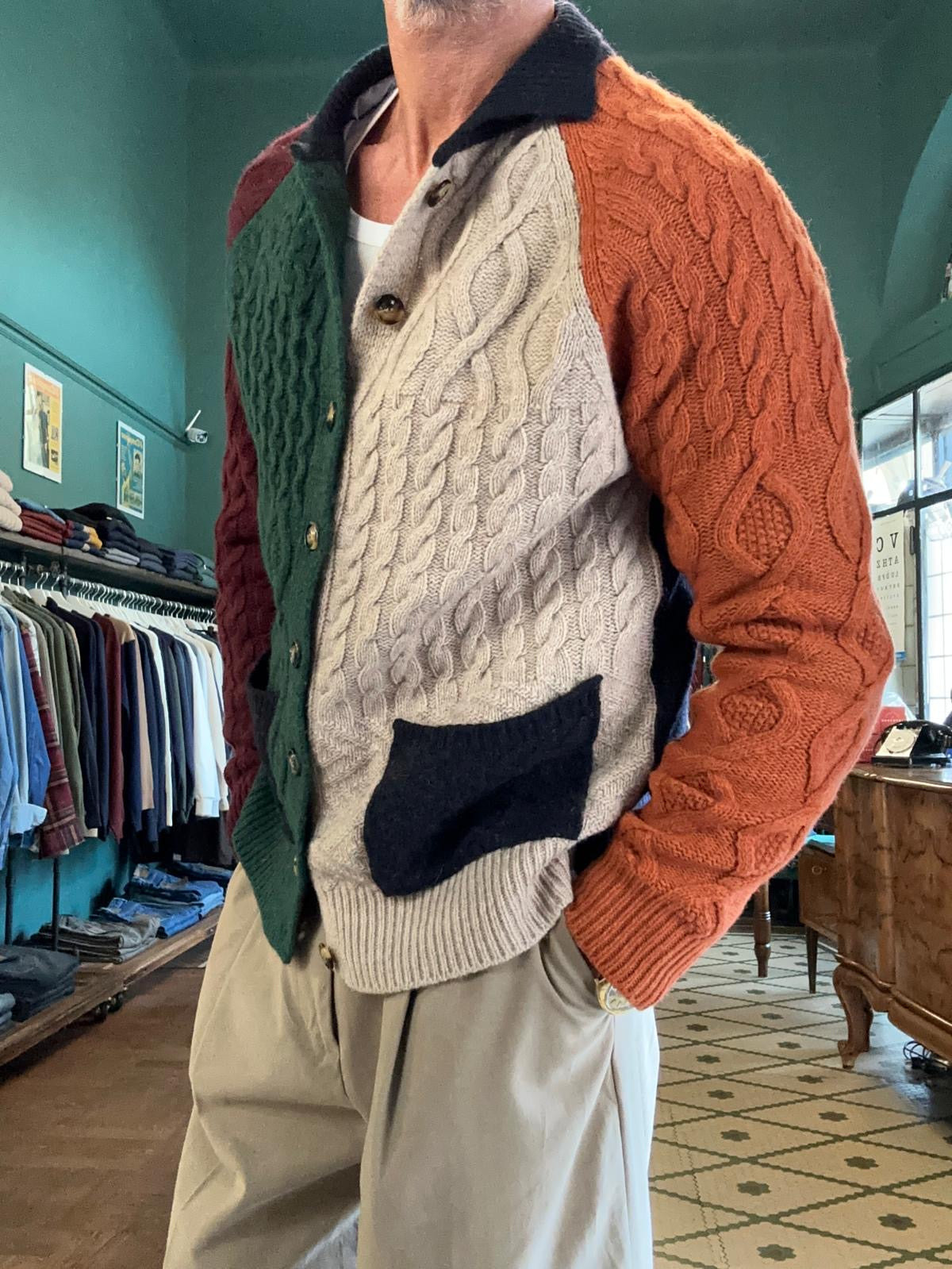 Cardigan in lana multicolore