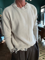Maglione con rotture misto lana