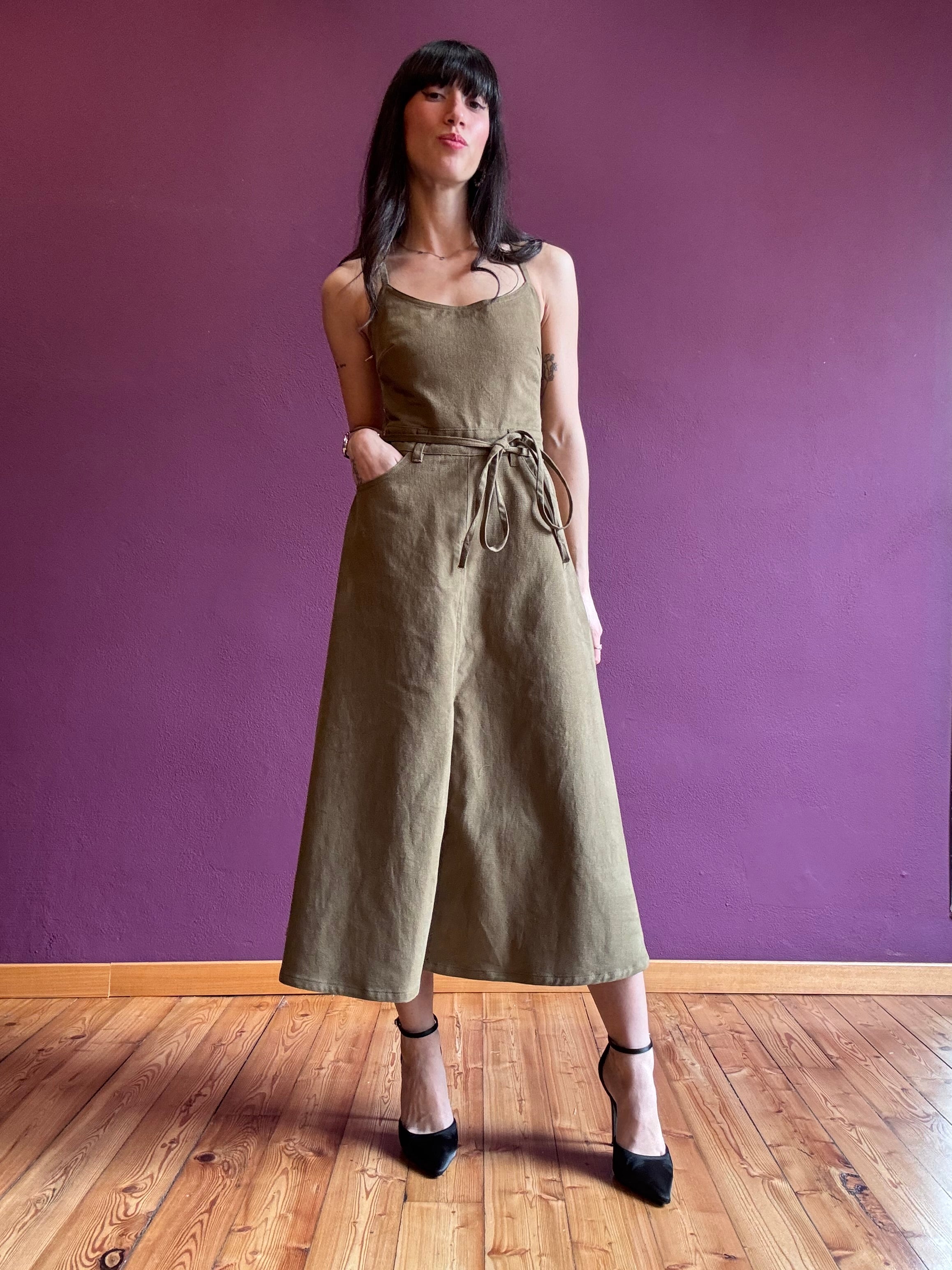 Abito salopette Khaki