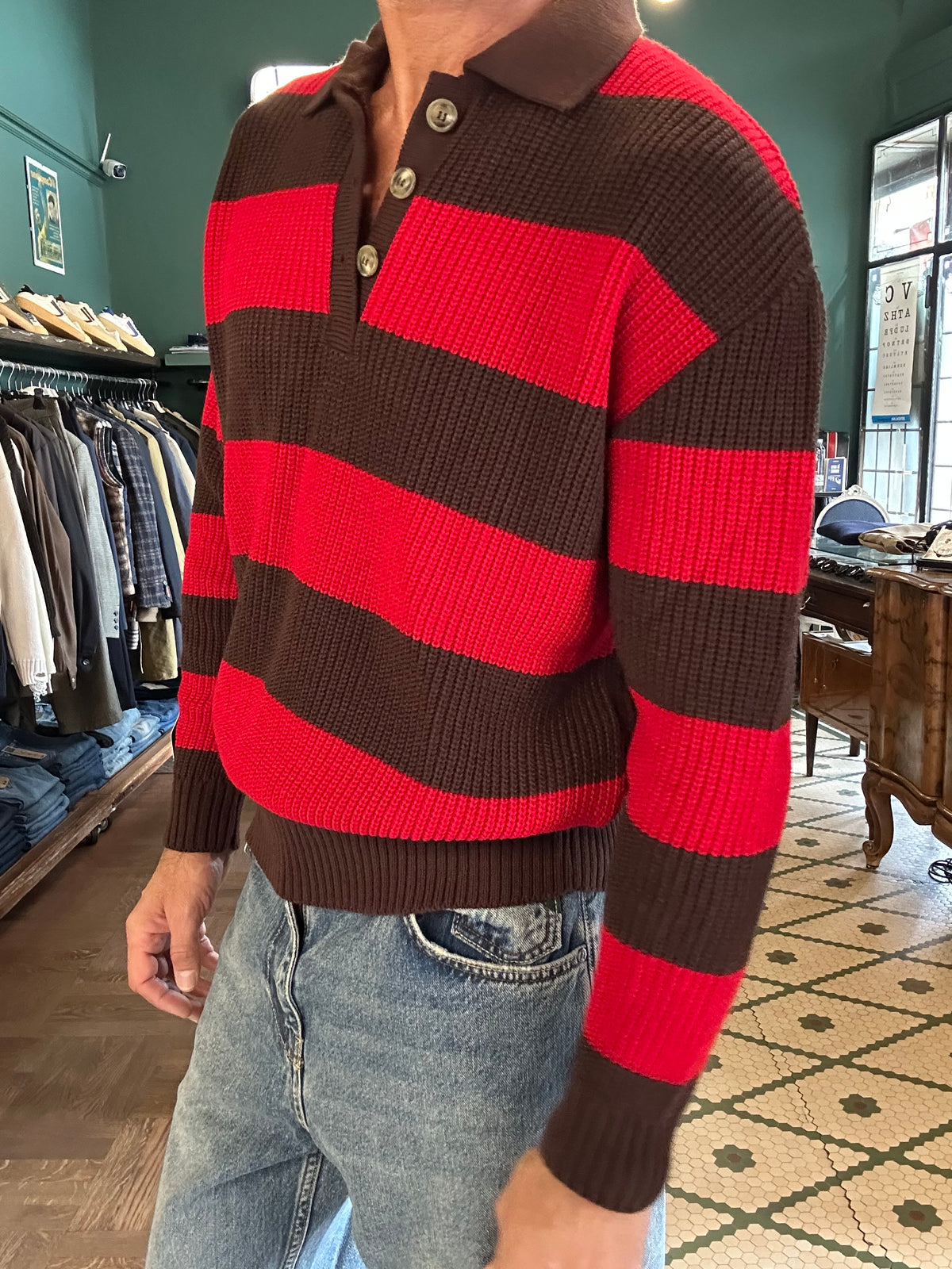 Polo rigata 3 bottoni