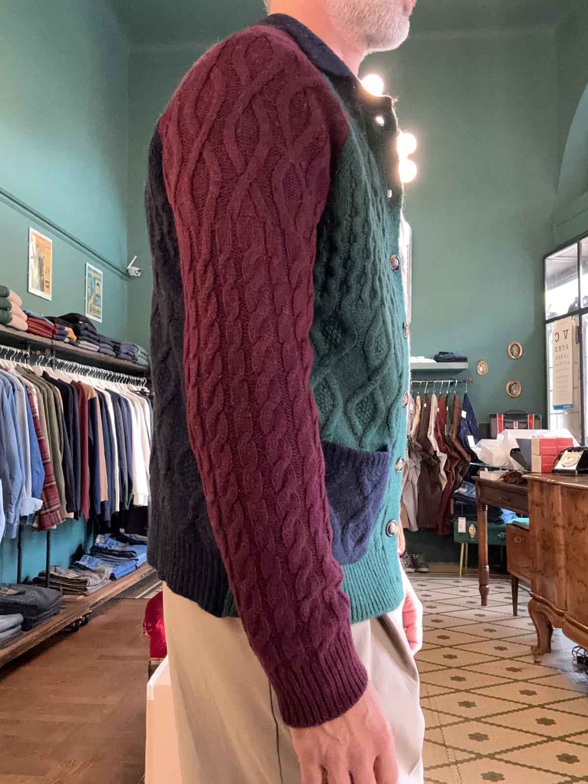 Cardigan in lana multicolore