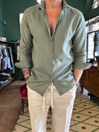 Camicia 100% lino collo Capri