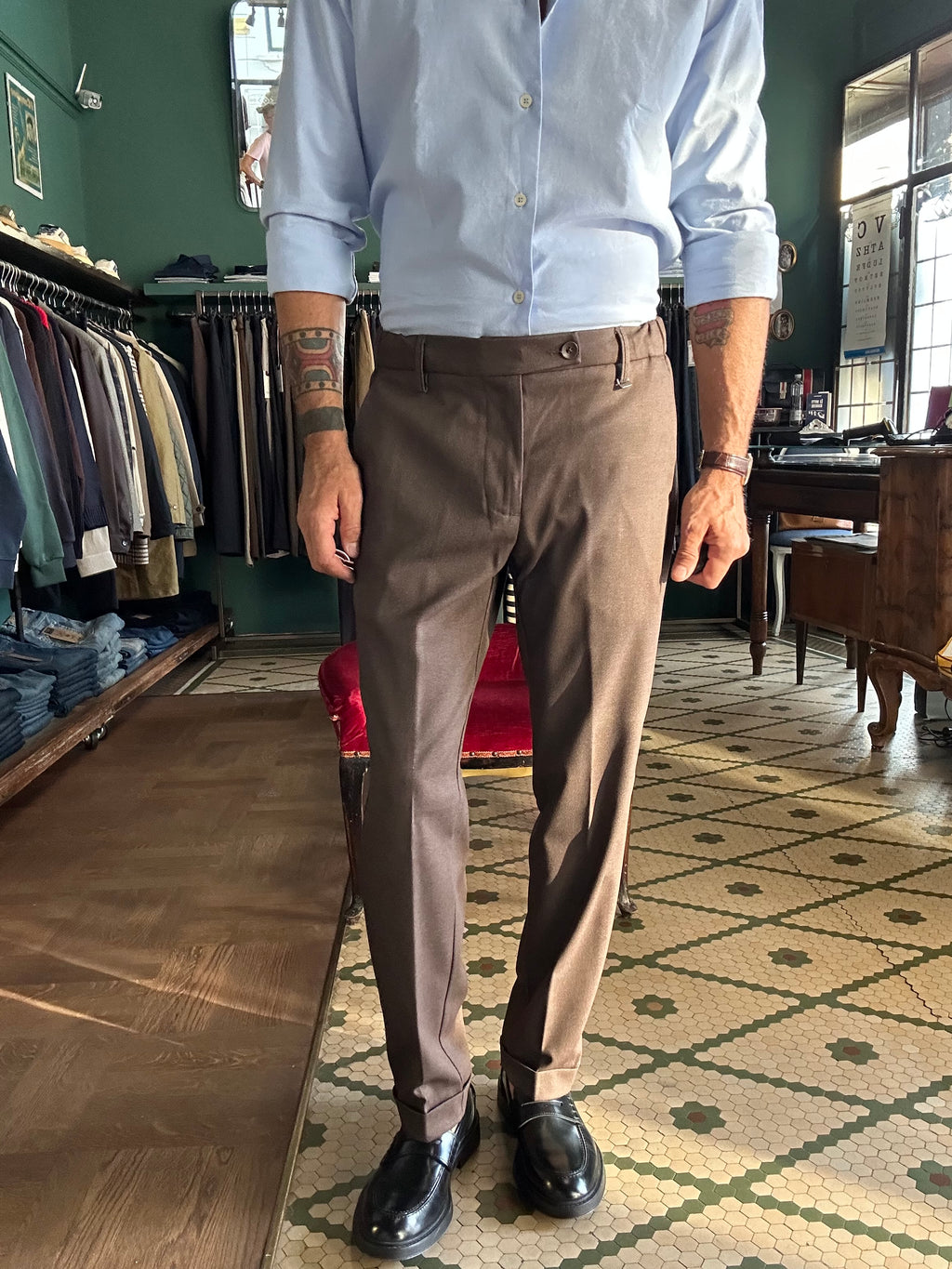 Pantalone Bridges slim fit con elastico in vita