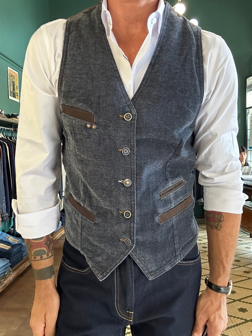 Gilet effetto denim Garry’s Earth