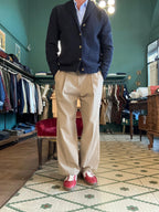 Pantalone in cotone con pence