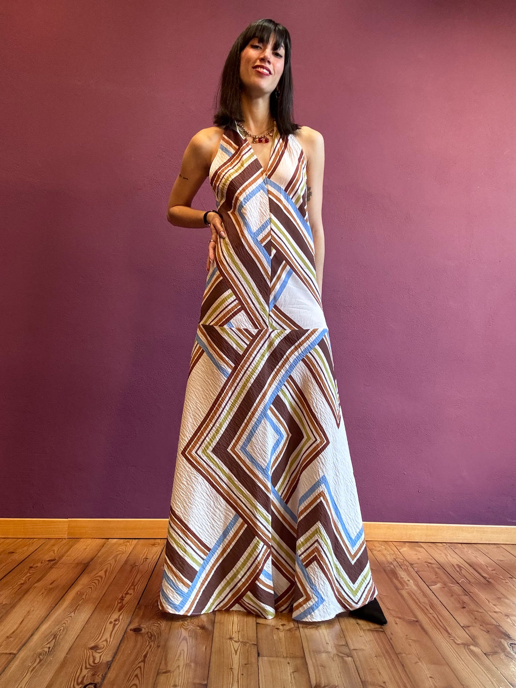 Mira dress with geometric print