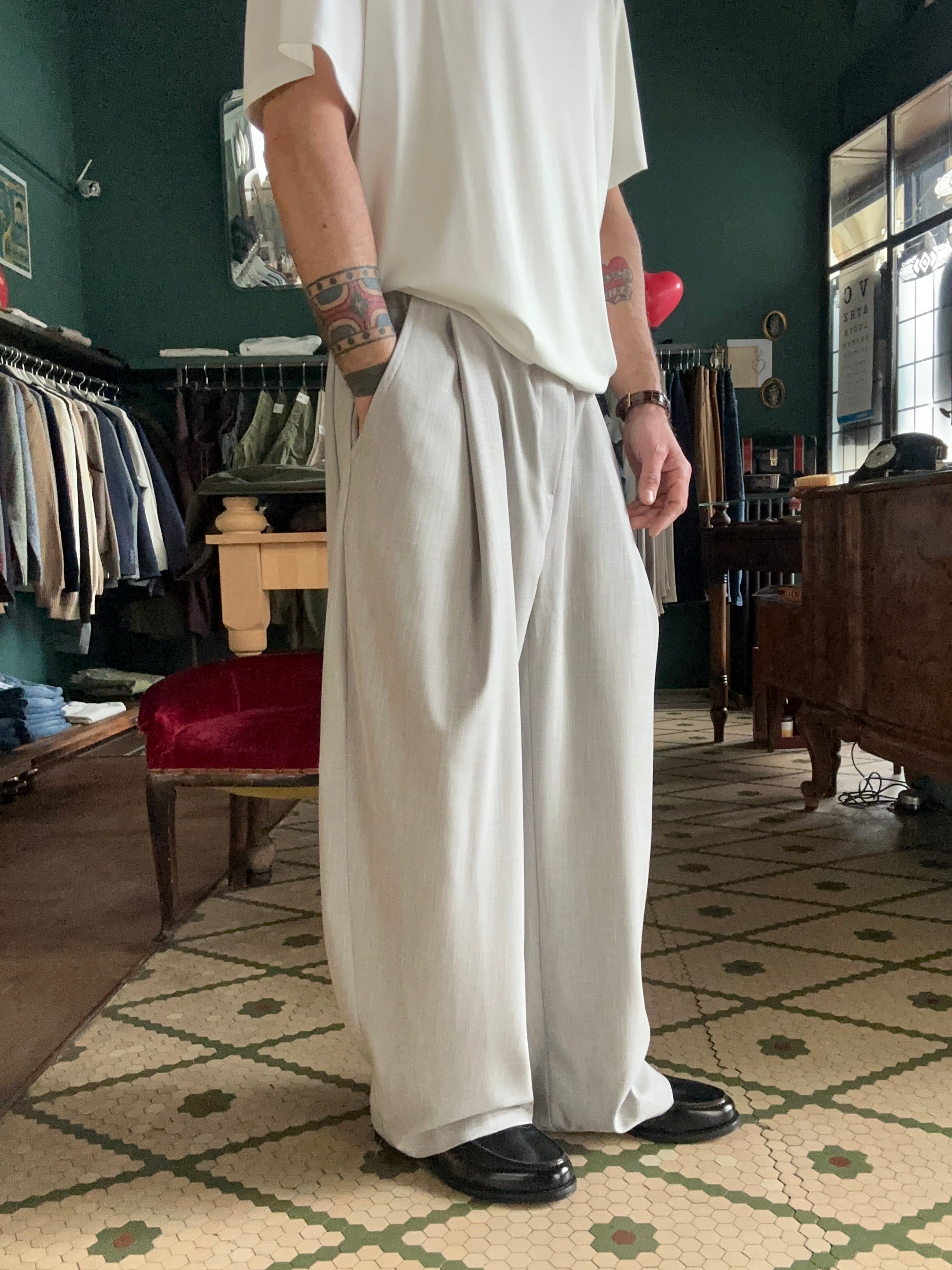 Pantalone modello Japan effetto grisaglia