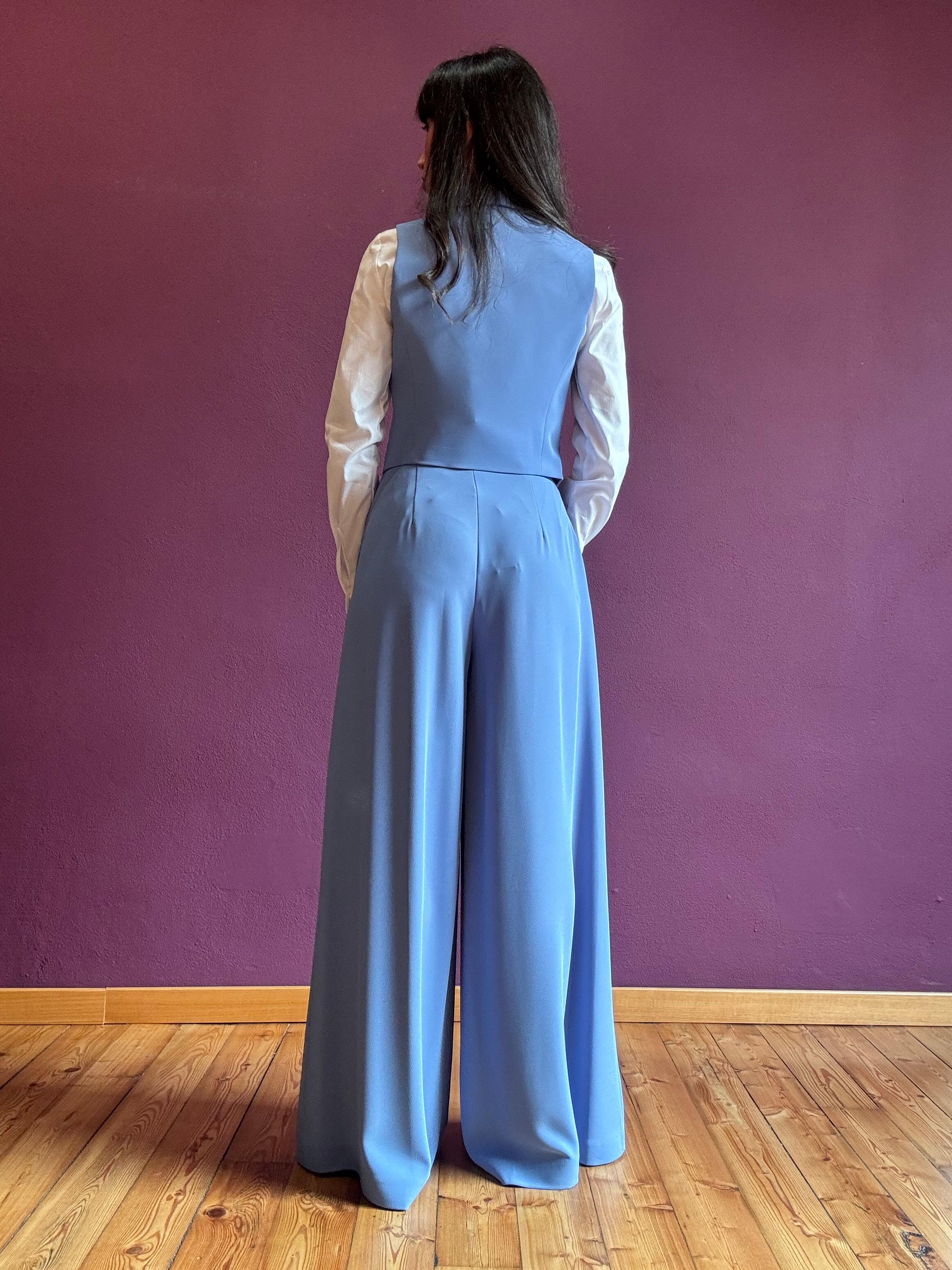 Palazzo trousers with pleats