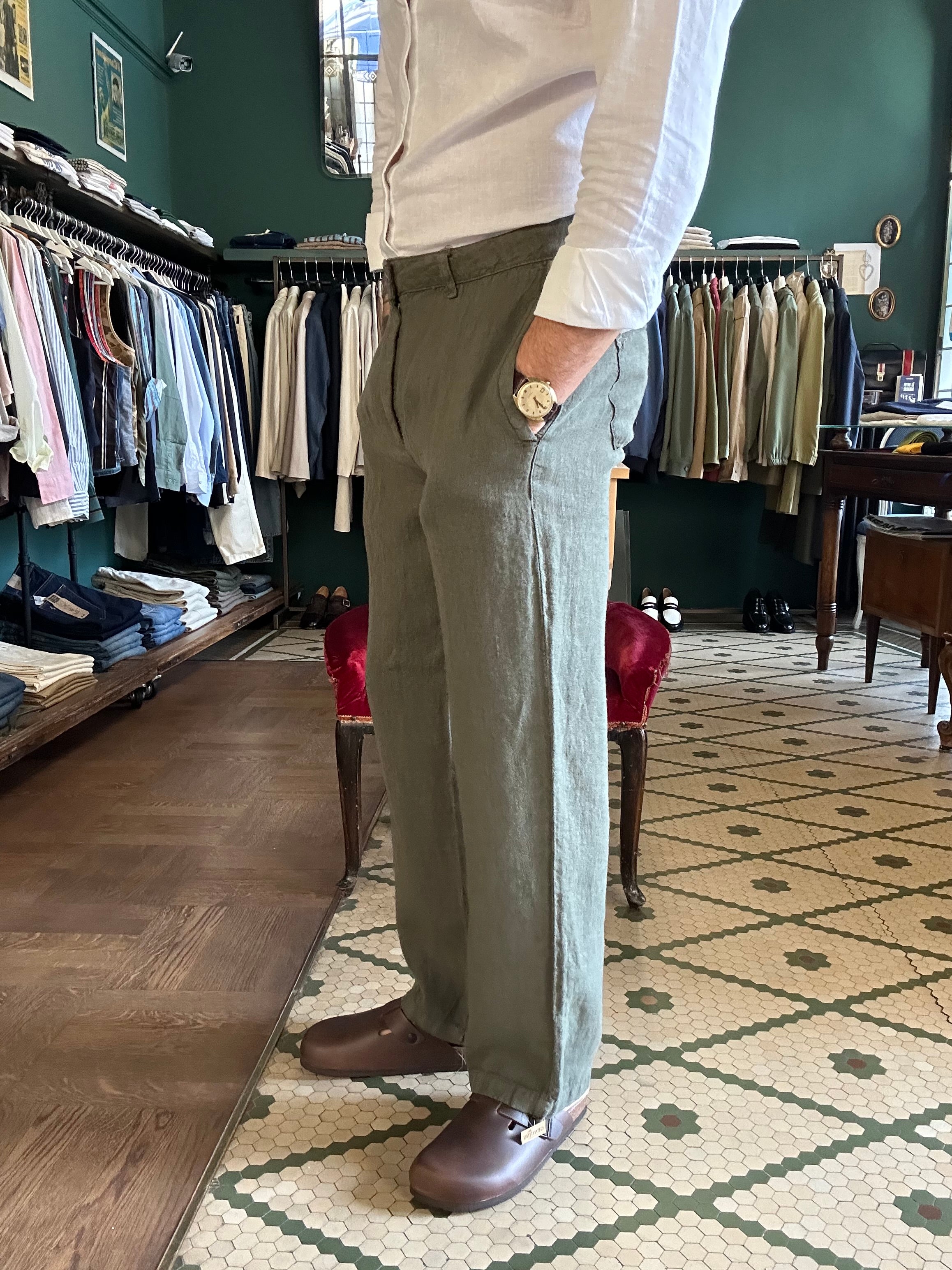Pantalone 100% lino loose fit Made in Italy